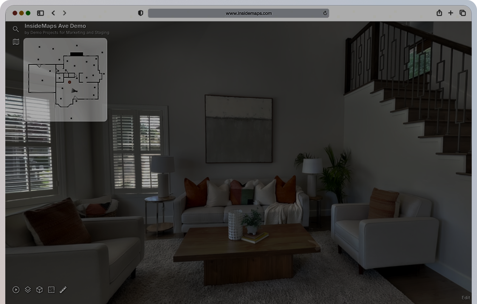 InsideMaps industry carousel placeholder showing property capture interface context